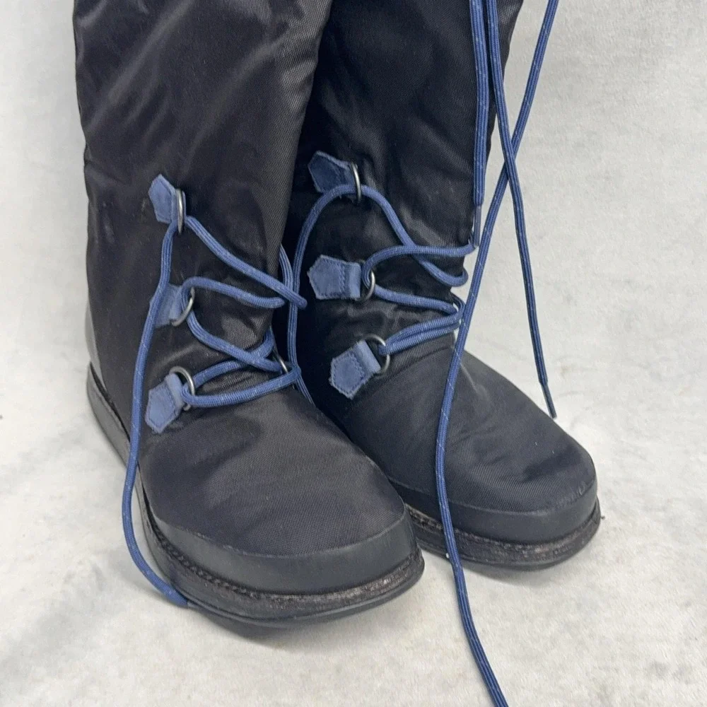 Sorel Snow Boots Womens Size 7 Black Waterproof Mid Calf Lace Up NL1708-010